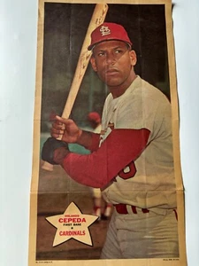 Vintage Orlando Cepeda St. Lous Cardinals Topps Chewing Gum Baseball Poster - Picture 1 of 1