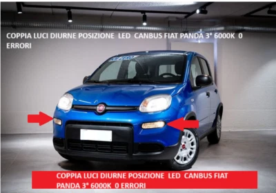 COPPIA LAMPADE DIURNE POSIZIONE  LED  CANBUS FIAT PANDA 3° 6000K  0 ERRORI - Imagen 1 de 2