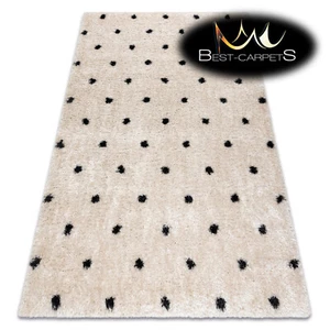 Amazing Modern Rug shaggy "FLUFFY" 5cm soft DOTS cream / anthracite High Quality - Picture 1 of 6