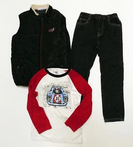 Lot of 3 Boys Kids Headquarters Clothing Items: L/S Shirt, Puffer Vest, Jeans 7 - Picture 1 of 2