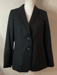 Talbots italienischer luxuriöser Damenblazer/Jacke Wolle zwei Knöpfe schwarz Stretch Gr. 6 neu mit Etikett - Bild 1 von 11