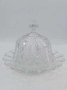 1901 DUNCAN MILLER EAPG GLASS DIAMOND RIDGE BUTTER DISH IMPRESSIVE - Picture 1 of 7