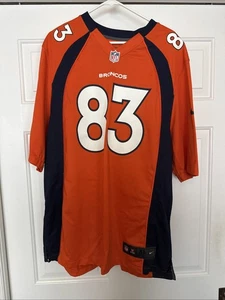 NIKE On Field NFL Denver Broncos Football #83 Wes WELKER Blue/Orange Jersey XL - Picture 1 of 10