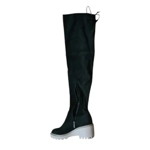 NWOT Nicole Miller Over the Knee Tie Back Black Boots – Sz 8.5 - Picture 1 of 6
