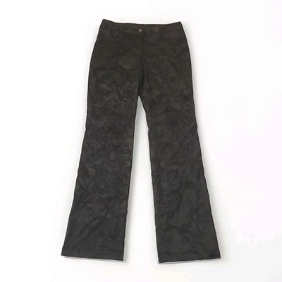 Yansi Fugel Pants Womens Size 6 / 30x33 Black Scroll Print Straight Leg Stretch - Image 1 of 4