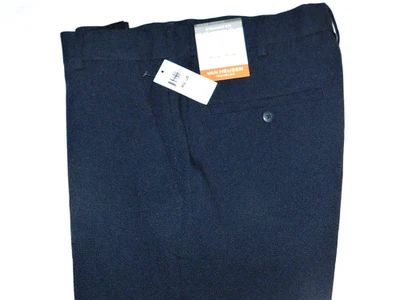 Pantalones de vestir Van Heusen Traveler calce recto premium sin hierro azul marino a micro cuadros Foto 1 de 4