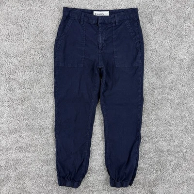 Pantalones de chándal Frank & Eileen Jameson utilitarios para mujer 8 azul marino lino algodón elástico Foto 1 de 4