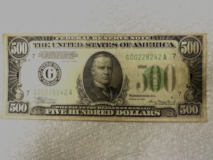 $500 1934 Federal Reserve Note Chicago VF. Nice note No Problems - Picture 1 of 2