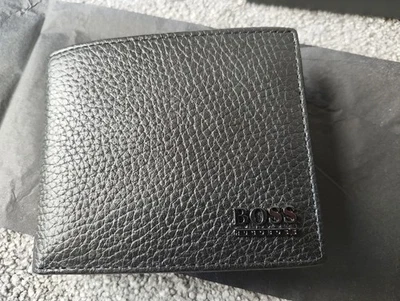Hugo Boss Moneme Wallet – Black Leather Bifold with Coin Pocket & Card Slots - Image 1 of 4