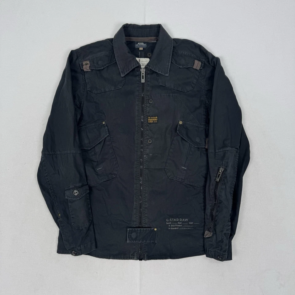 Chaqueta G Star Raw Para Hombres L Negra Nueva Sobrecamisa Blan Militar Utilidad Carga Tareas Foto 1 de 4