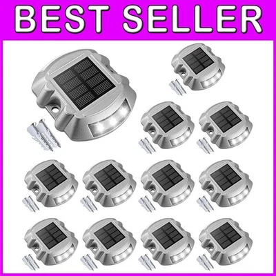 重型金属甲板灯,12 件装防水白色 — 第 1/4 张图片