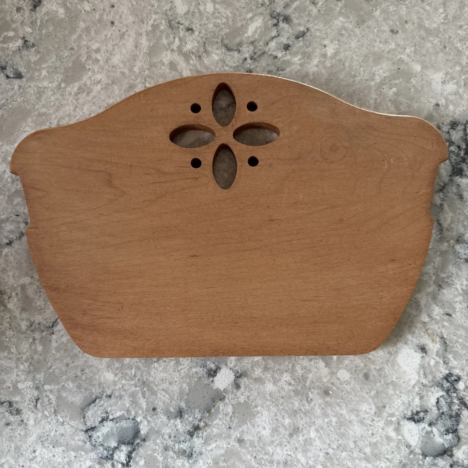 Longaberger Basket Wood Insert Flower Cutout & Cut Notches For Handle Used - Image 1 of 4