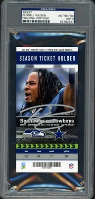 Russell Wilson Auto Sept. 16th, 2012 1st NFL Win Ticket Seahawks PSA/DNA 3782627 - Image 1 of 2