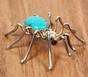 Navajo Indianer Sterlingsilber Spinne Brosche Türkis von Esther Spencer - Bild 1 von 10