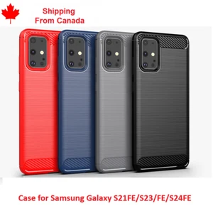 Pour Samsung Galaxy S21 FE/S23FE/S24FE - Coque TPU souple antichoc en fibre de carbone - Photo 1 sur 4