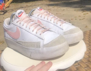 Size 9.5 - Nike Blazer Low Platform White Pink Glaze - Picture 1 of 8