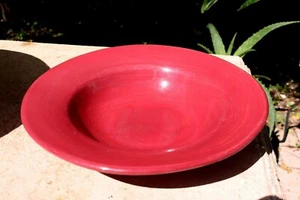 Pottery Barn Sausalito Large Rimmed Soup Serving Bowl 10 " Red Merlot - Picture 1 of 3