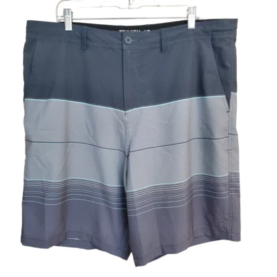 Pantalones Cortos Híbridos Trinity Para Hombre Talla 40 Rayas Gris Playa Verano Agua Senderismo Foto 1 de 4