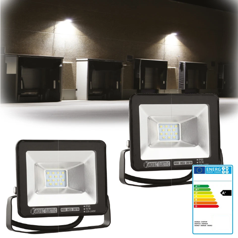 LED Fluter Strahler Baustrahler Außenstrahler Fluterlicht Scheinwerfer 10W 6400K - Bild 1 von 3