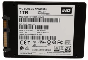 Disque SSD Western Digital WD bleu 3D NAND WDS100T2B0A 1 To SATA 2,5" 95 % santé - Photo 1/2