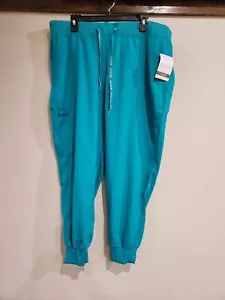MedCouture Touch Women's Scrub Yoga Jogger Pant #7710 TEAL Size XL NWT - Picture 1 of 8
