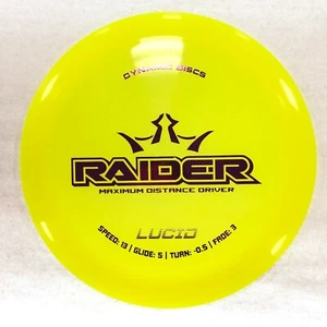 DISC GOLF DYNAMIC DISCS LUCID RAIDER OVERSTABLE DISTANCE DRIVER 173g YELLOW PRPL - Picture 1 of 1