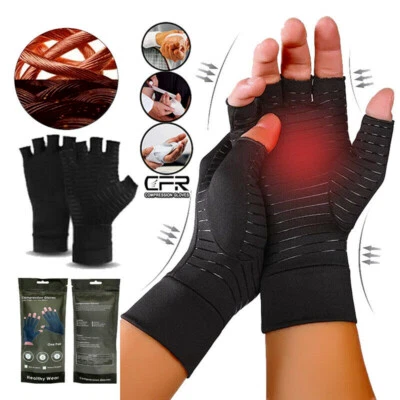 Luvas de compressão de cobre suporte para artrite trabalho alívio reumatóide EUA - Imagem 1 de 4
