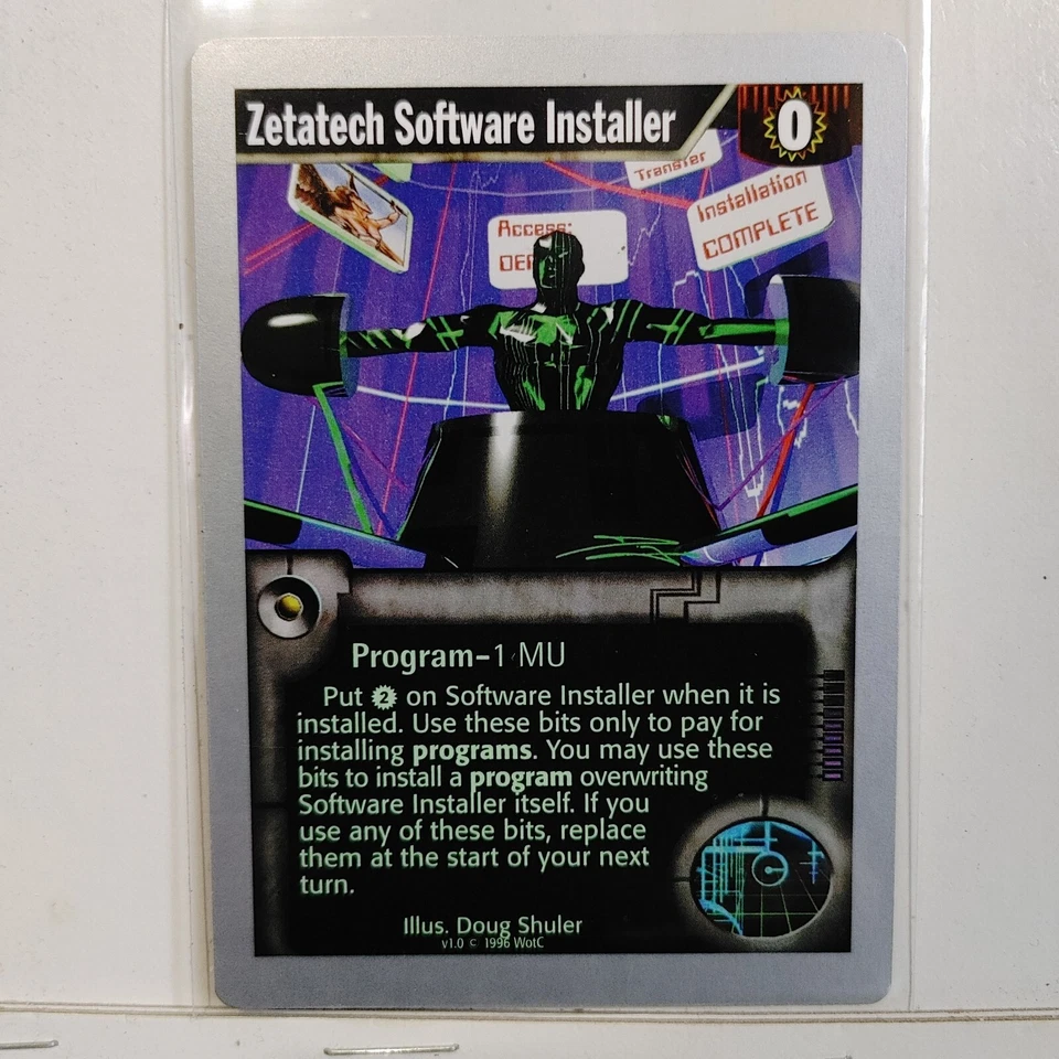 ZETATECH SOFTWARE INSTALLER -- NETRUNNER CCG -- LIMITED v1.0 ---  NM - Image 1 of 1