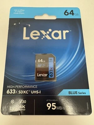 Lexar Professional 633x 64gb SDHC UHS-I Card Up To 95MB/s Read Class 10 - Image 1 of 2