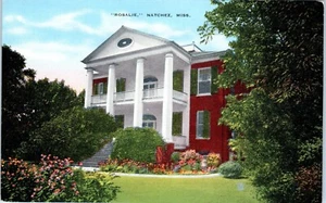 Natchez, MS - Rosalie Linen Postcard Unposted General Grant Mansion Plantation - Picture 1 of 2