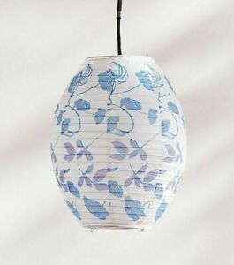 NIB Urban Outfitters Printed White Blue Purple Floral Paper Lantern MSRP $12