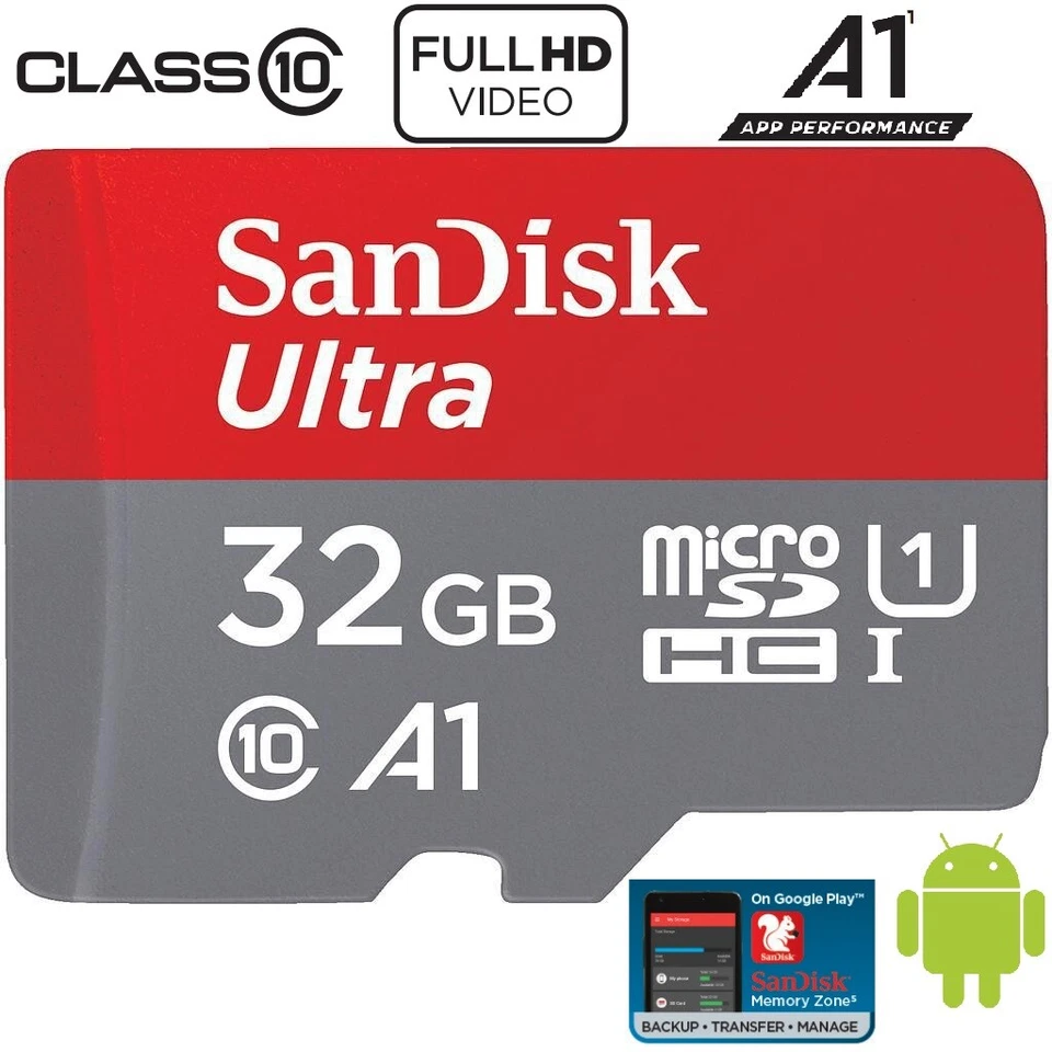 MicroSD 32GB SDHC ULTRA UHS-I ORIGINALE SanDisk Classe 10 98MB/s + Adattatore SD - Immagine 1 di 1
