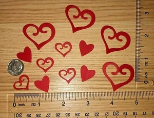 30 SCROLL  HEARTS cardstock paper die cut embellishments valentines - Picture 1 of 15