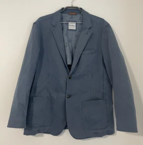 Tommy Bahama mens Blazer blue cotton blend pockets size L stretch jacket - Picture 1 of 15