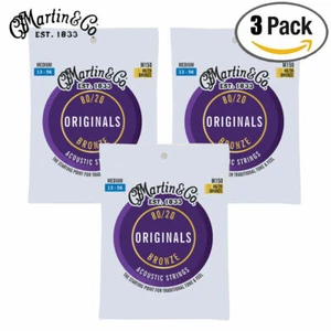 Acoustic Guitar Strings Triple Pack, Martin & Co, M150 Bronze Medium, 13/56