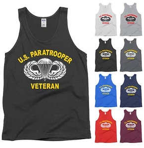 Camiseta sin mangas veterana paracaidista de Estados Unidos ejército alas de salto insignia 82ª 101ª camisa NUEVA - Imagen 1 de 1