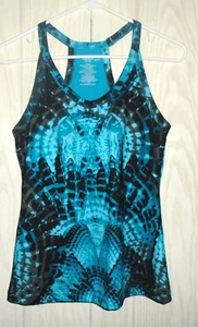 Danskin Now Yoga Tank Top Racer back Blue Activewear Women's Small EUC - Picture 1 of 9