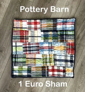 Pottery Barn Kids EURO Sham Madras Plaid 100% Cotton - Picture 1 of 5