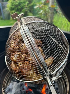 Cesta ovalada MOKUTAN, accesorio asador para barbacoa Kamado, se adapta a parrillas de 18"+ - Imagen 1 de 3