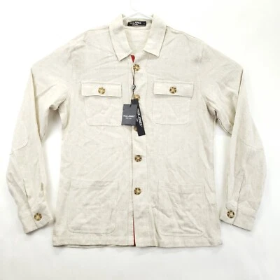 NEW Paul Jones Shirt Men Small Beige Linen Long Sleeve Pockets Classic Button-Up - Image 1 of 4