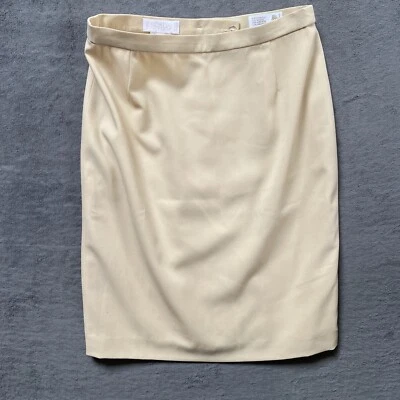 Falda midi vintage ESCADA - talla UK 14 - Margaretha Ley pura lana crema Foto 1 de 4