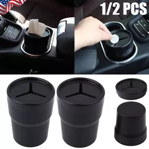 Plastic Car Trash Can with Lid Mini Car Console Trash Can Leak-proof Cup Holder - Picture 1 of 14