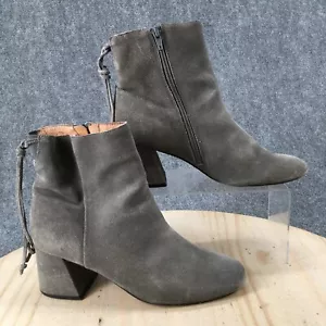 Corso Como Boots Womens 9.5 M Casual Side Zip Ankle Bootie Gray Suede Heels - Picture 1 of 18