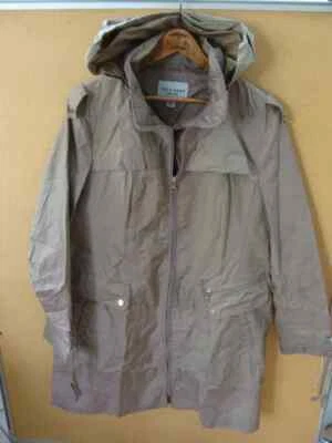 // Abrigo de lluvia COLE HAAN beige para mujer elegante cremallera frontal capucha talla XL Foto 1 de 4