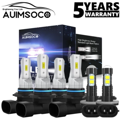 For Chevrolet S10 2000-2004 9005 9006 881 LED Headlight Fog Lights Bulbs Combo - Image 1 of 4