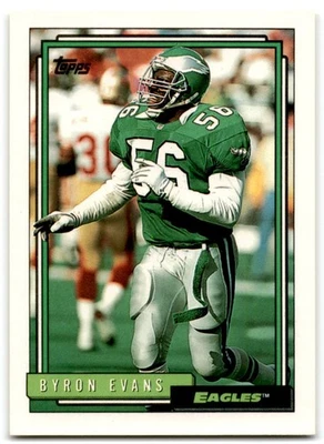 1992 Topps Byron Evans Philadelphia Eagles #304 - Image 1 of 2