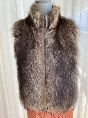 Brunello Cucinelli Chaleco de Piel Reversible Chaqueta Monili Ribete Puffer Talla 42 M Nuevo con Etiquetas Foto 1 de 4