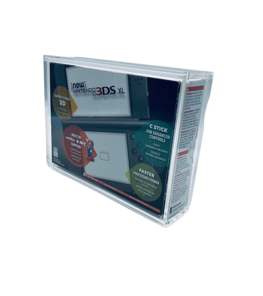 UV RESISTANT Nintendo 3DS XL Console Box Size Hard Acrylic Case Magnetic Lock - Image 1 of 4