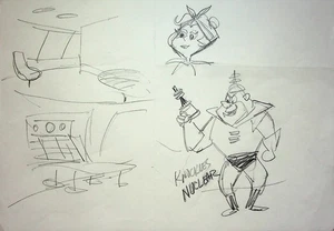 Jetsons: The Movie 1990 SIGNIERT JERRY EISENBERG handgezeichnete Konzeptkunst #LF - Bild 1 von 3