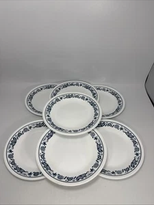 Set of 7 Vtg Corelle Old Town Blue Bread Butter Dessert Plates 6-3/4" *READ - Picture 1 of 9